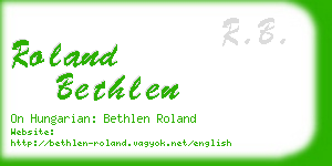 roland bethlen business card